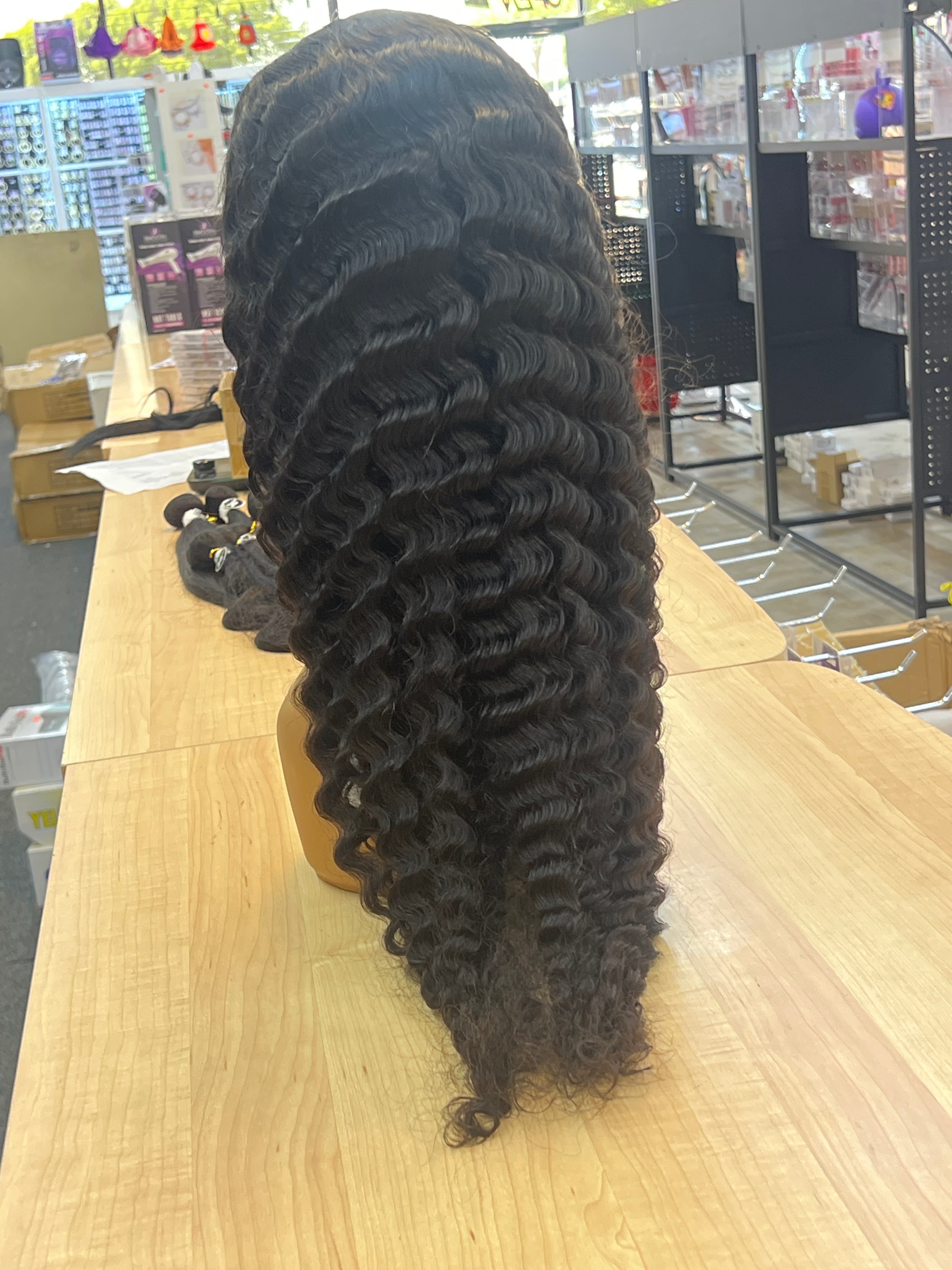 100% human hair wigs deep wavewater wave 34”inch 13x4