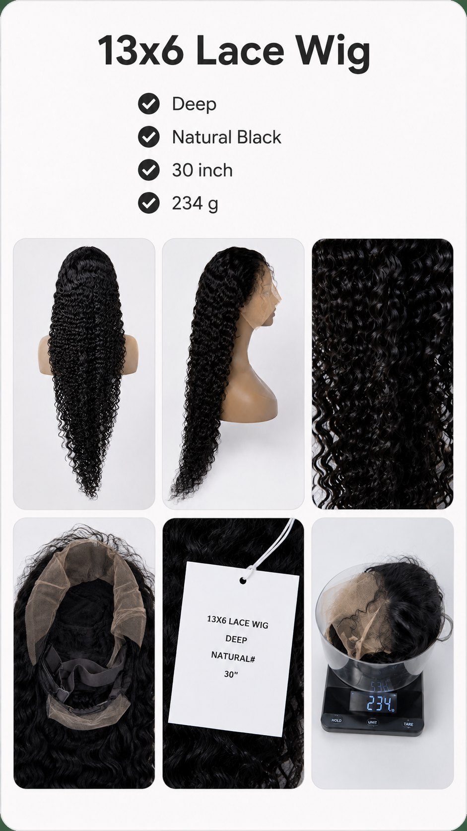 100% human hair wigs 13x6 straight body wave deep wave