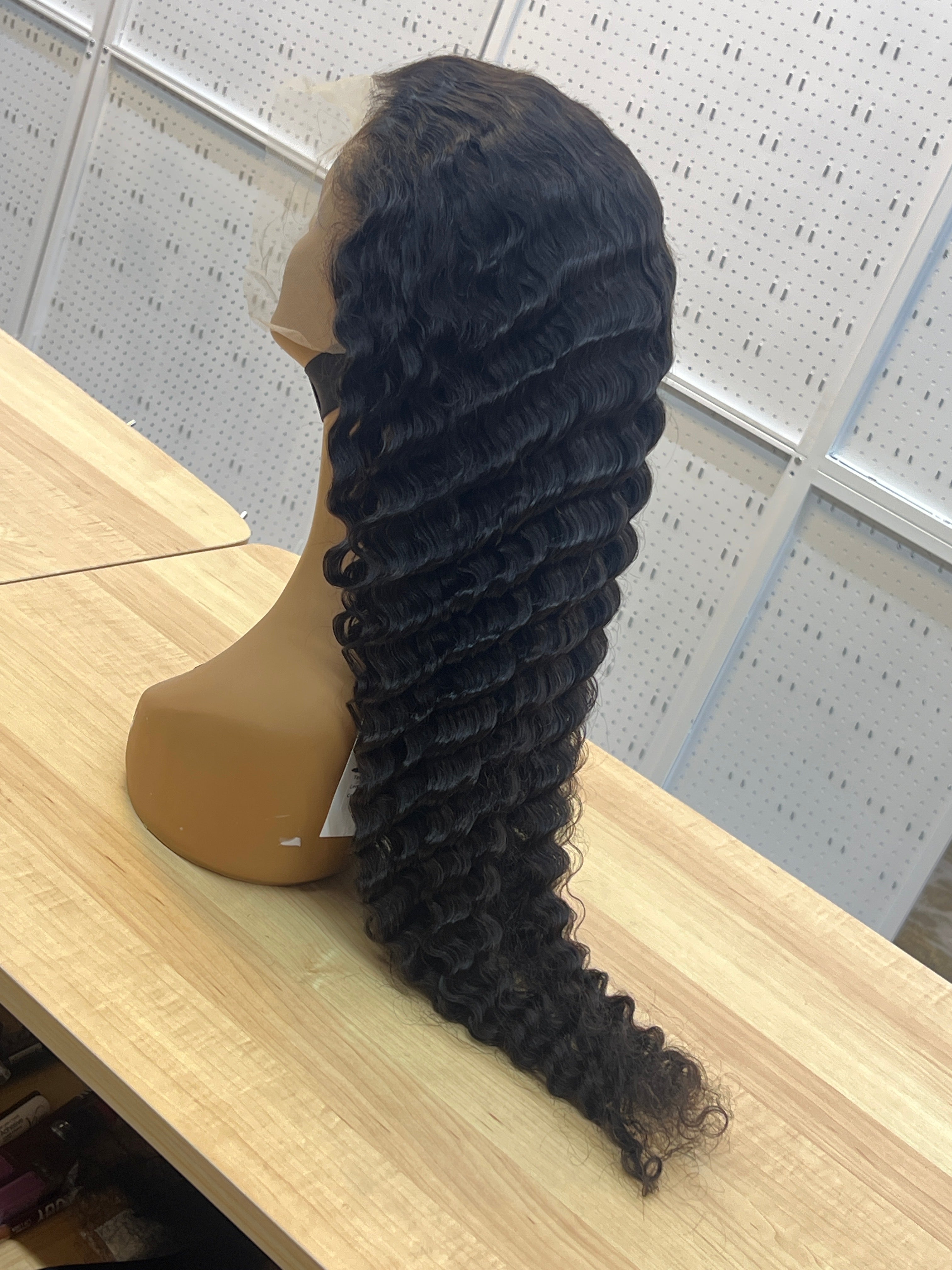 100% human hair wigs deep wavewater wave 34”inch 13x4