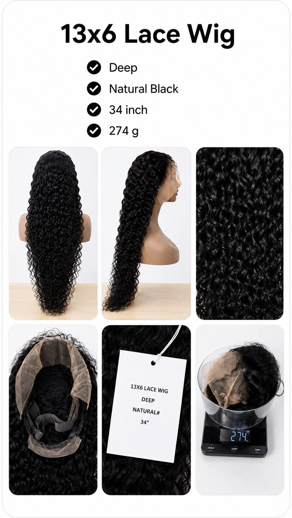 100% human hair wigs 13x6 straight body wave deep wave