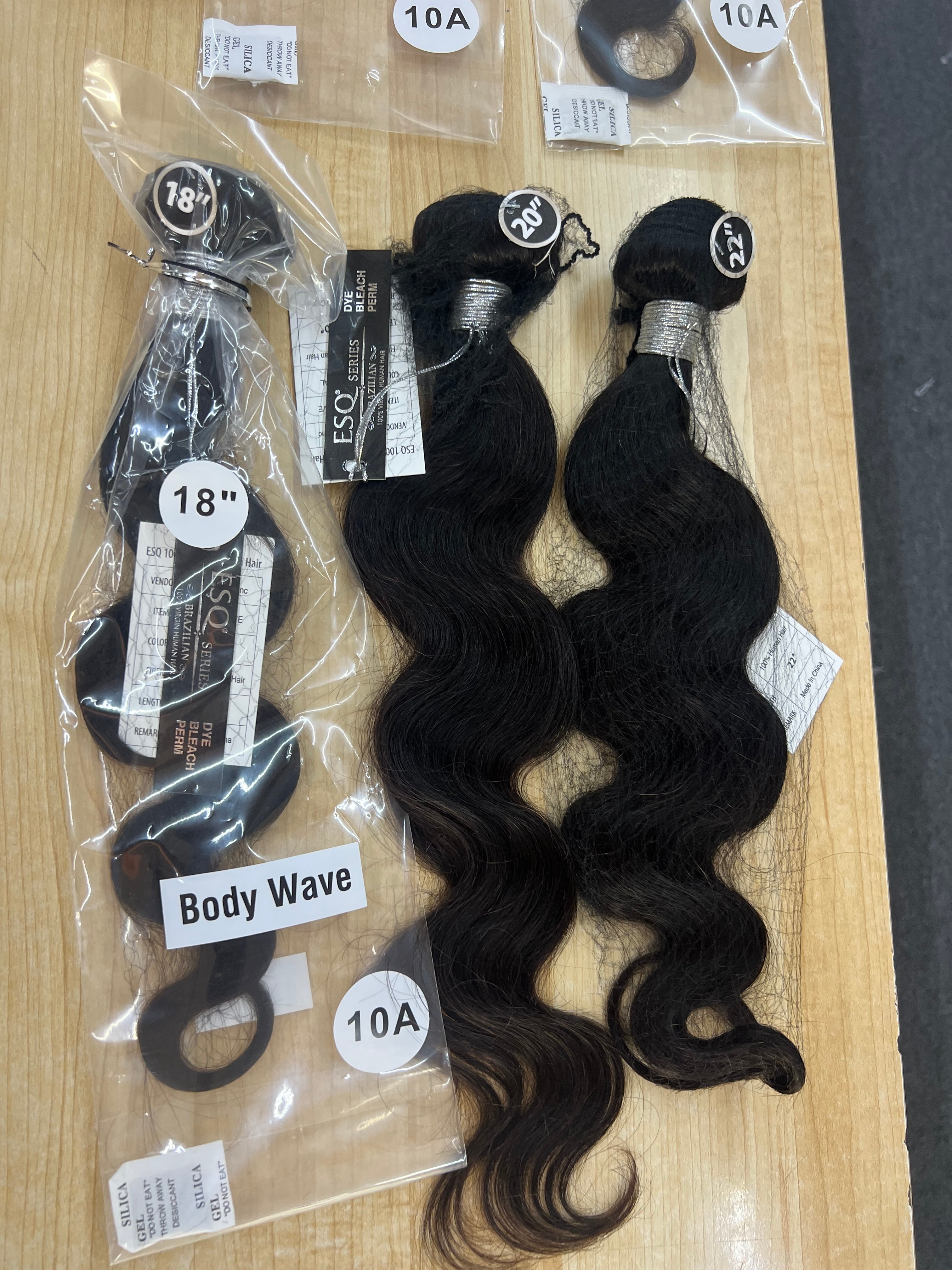100% human hair 18”20”22” body wave