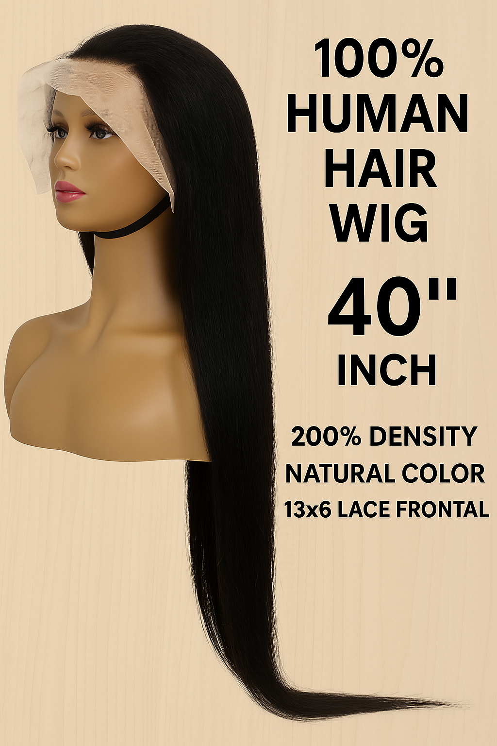 100% human hair wigs 40”inch